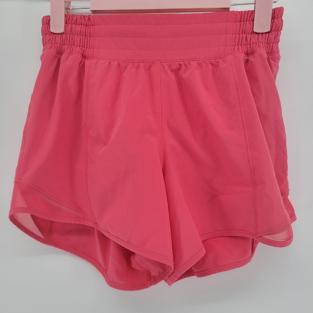 Lululemon Hotty Hot High-Rise Lined Shorts 4" Pink Running Athletic Women Size 4